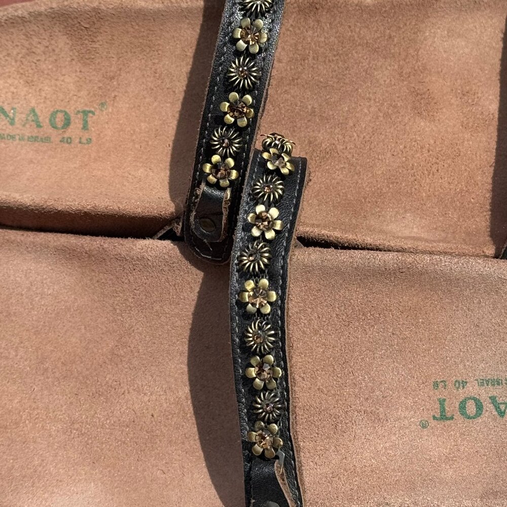 Naot Brown Sandals with Beautiful Suede Footbed and Embellished Straps - Picture 4 of 8